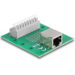 Delock RJ45 Buchse zu Terminalblock mit Drucktaster für Hutschiene (66992)