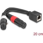 Delock Adapterkabel RJ45 Buchse zu 2 x XLR 3 Pin Buchse schwarz 20 cm (88178)