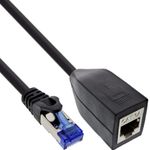 InLine RJ45 Schnittstellenschutz Cat.6A S/FTP St./Bu. schwarz 0.2m - Schwarz (69990F)