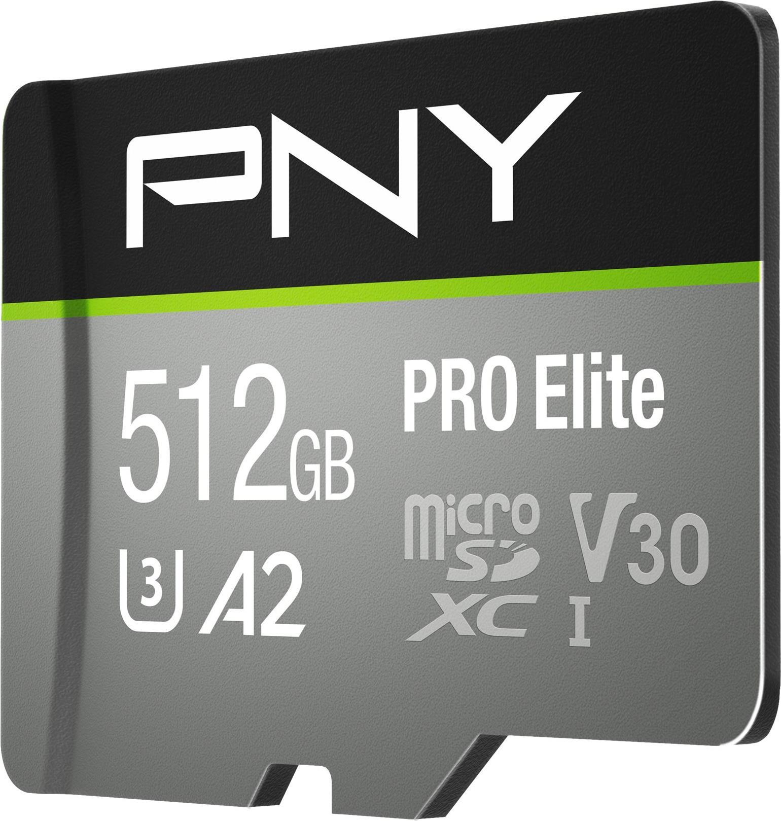 PNY PRO Elite microSDXC 512GB Speicherkarte Klasse 10 (P-SDUX512U3100PRO-GE)