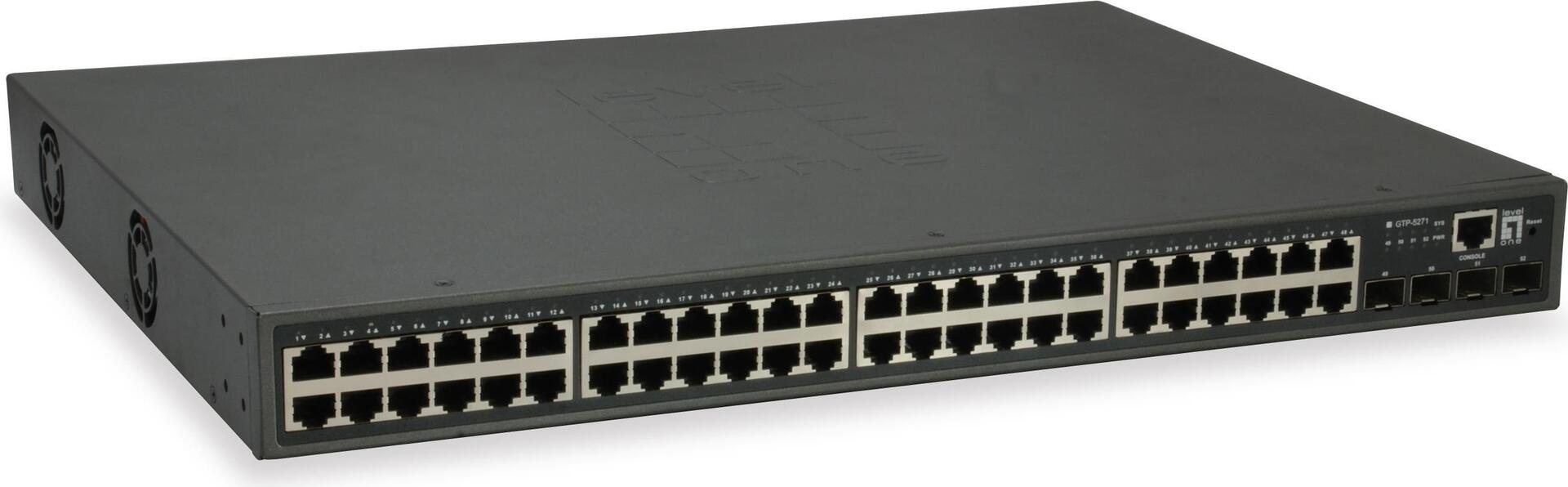 LevelOne GTP-5271 Managed L3 Gigabit Ethernet (10/100/1000) Grau Power over Ethernet (PoE) (GTP-5271)