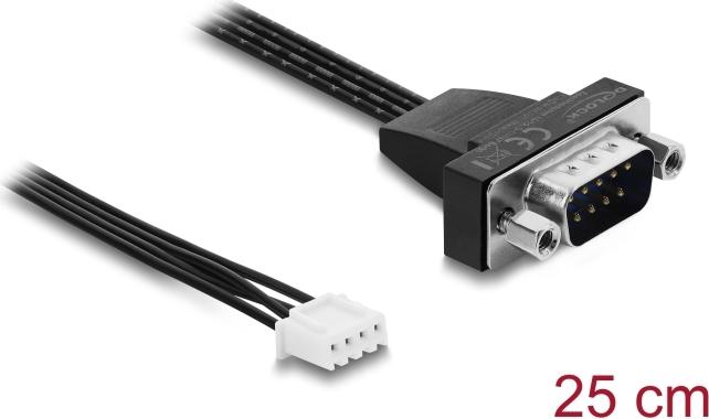 Delock Serielles Anschlusskabel RS-232 D-Sub 9 Pin Stecker zu JST XH 4 Pin Pfostenbuchse 25 cm (91277)