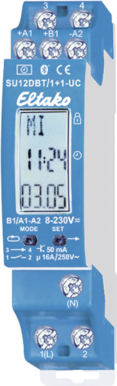 Eltako Schaltuhr 2-Kanal-Bluetooth SU12DBT/1+1-UC (23200902)