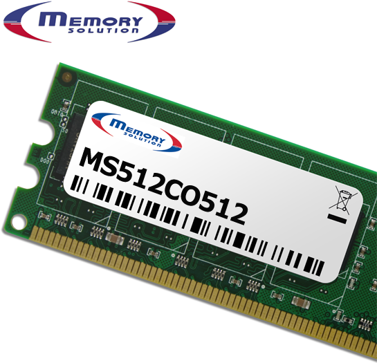 Memory Solution MS512CO512. RAM-Speicher: 0,5 GB, Komponente für: PC / Server. Kompatible Produkte: HP/Compaq Deskpro Workstation AP230 (259039-B21)