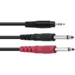 OMNITRONIC Adapterkabel 3,5 Klinke/2xKlinke ECO 3m (30225235)