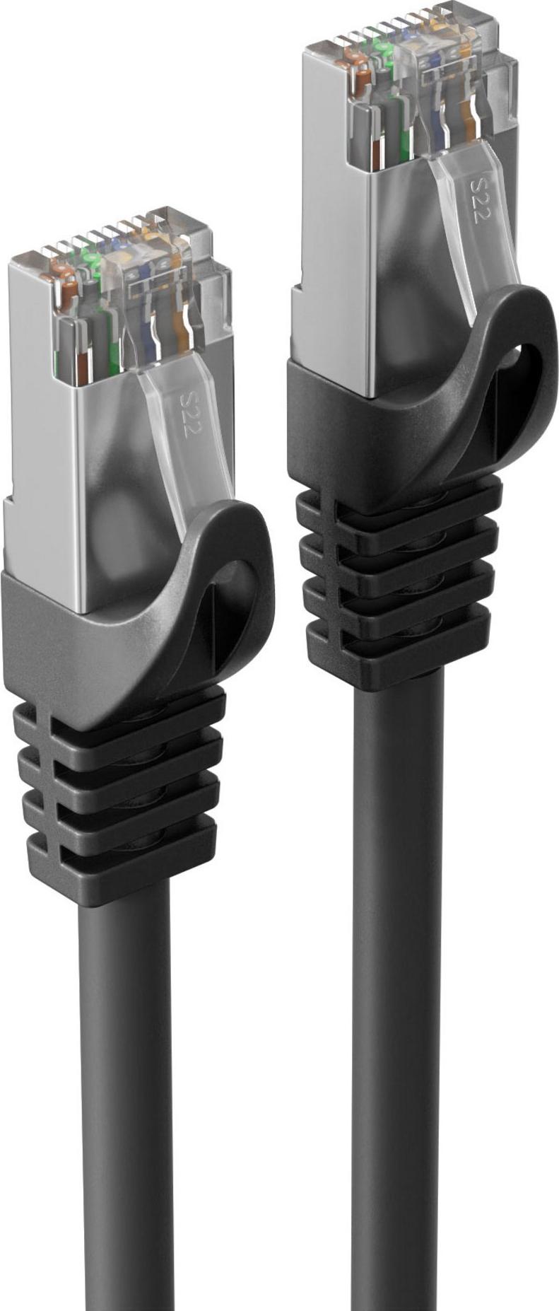 S/CONN maximum connectivity INDUSTRIE (PUR) Netzwerkkabel-RJ45 Patchkabel, Cat. 7 S/FTP, schwarz, 3,0m (08-39045)