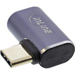 InLine® USB4 Adapter, USB Typ-C Stecker/Buchse rechts/links gewinkelt, Aluminium, grau (35900B)