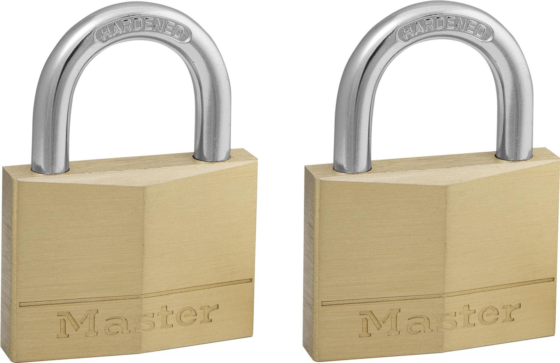 MASTER LOCK 50 mm breites Vorhngeschloss aus Massivmessing; 2er-Pack (150EURT)