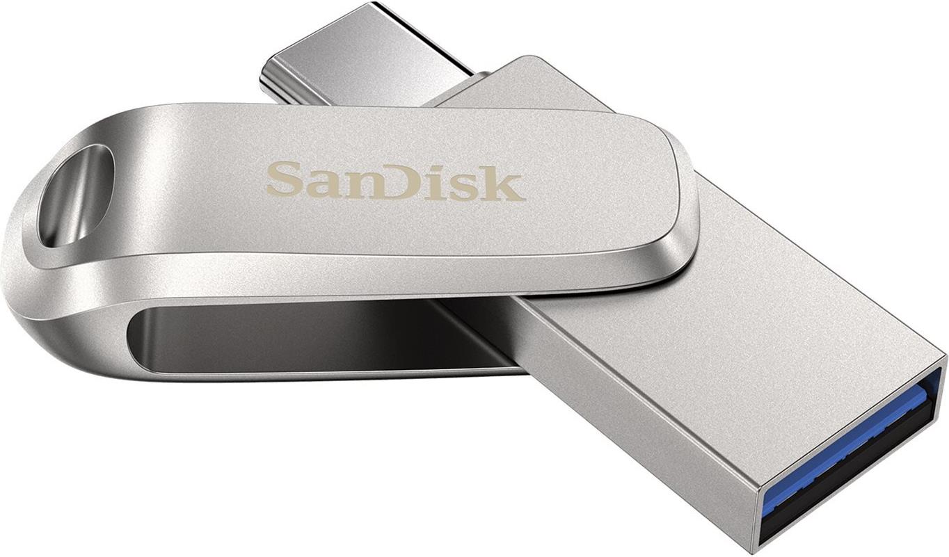 SanDisk Ultra Dual Drive Luxe USB-Flash-Laufwerk 256 GB USB-C / USB-A 3.1 Gen 1 Silber