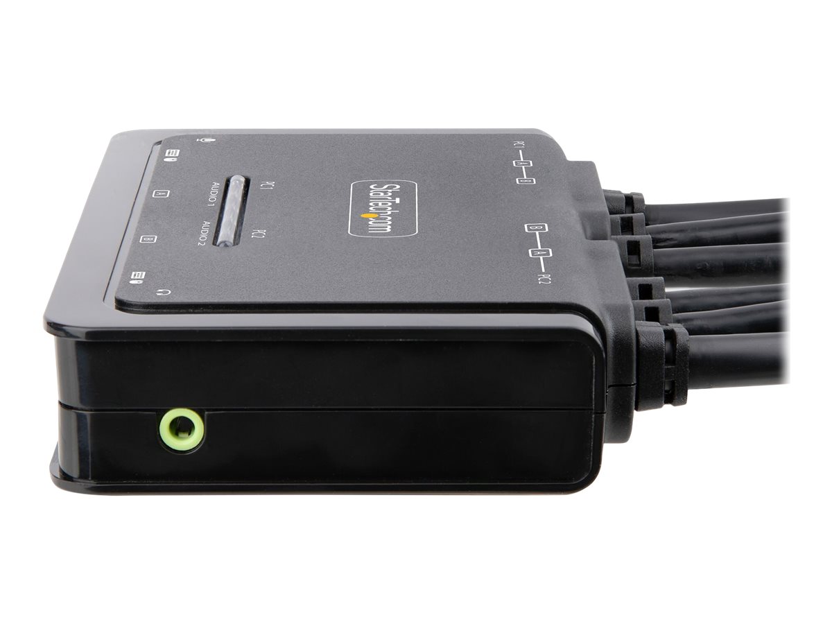 Startech 2-Port Dual Monitor HDMI KVM Switch 4K 60Hz Integrierte Kabel Schwarz