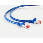 Netzwerkkabel-Patchkabel, cat 6A, S/FTP, PIMF, Halogenfrei, GHMT-ZERTIFIZIERT, blau, 0,25m · Patchkabel cat 6A S/FTP PIMF 500 MHz Halogenfrei · Anschlüsse: RJ45 Stecker (75711-A0.25B)