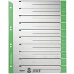 LEITZ Trennblätter, A4 Überbreite, Kraftkarton 230g/qm, grün aus grauem Karton mit grünen Taben, Blanko-Registertaben (1652-00-55)