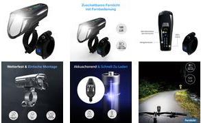 FISCHER FAHRRAD Fahrrad-Scheinwerfer LED batteriebetrieben Schwarz (50690)