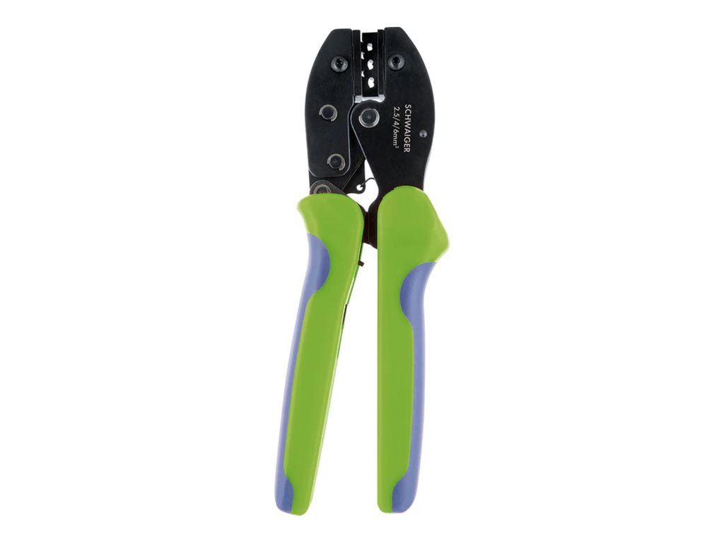 Schwaiger MC4-Crimpzange aus Stahl mit Gummigriff 2,5/4/6 mm Schwarz, Grün