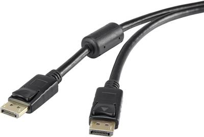 Renkforce DisplayPort Anschlusskabel [1x DisplayPort Stecker - 1x DisplayPort Stecker] 1 m Schwarz (RF-3433992)