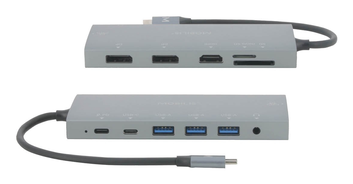 Mobilis Docking Station 12-in-1 USB-C 100 W Grau