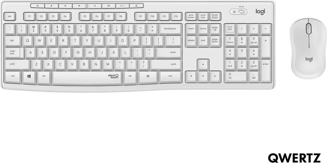 Logitech MK295 Silent Kabelloses Tastatur- und Maus-Set QWERTZ Deutsch Off White