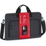 Rivacase Regent 8058 Notebooktasche 43,9 cm (17.3" ) Messengerhülle Schwarz - Cyan (BUNDLE: 8058 BLACK + WIRELESS)