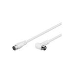 Wentronic Goobay SAT Winkel Anschlusskabel, F-Quick, 100% geschirmt, Weiß, 3.5 m - F-Stecker (Quick) <=> F-Stecker (Quick) 90° (67349)