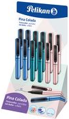 Pelikan Tintenroller Pina Colada, 12er Display Schaft und Kappe mit Metallic-Lackierung, schwarzer - 1 Stück (605502)