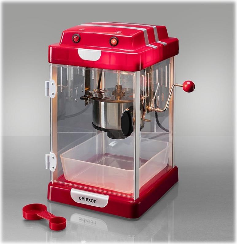 celexon CinePop CP1000 Popcornmaschine Transparent - Rot - Weiß
