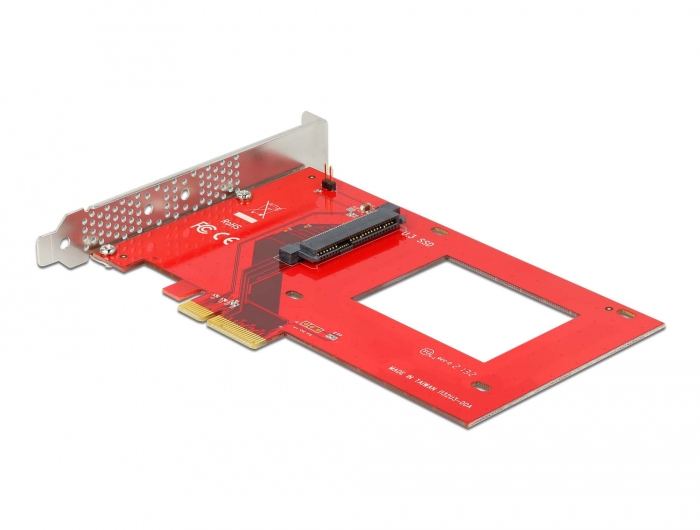 Delock 90071 Schnittstellenkarte PCIe 4.0 x4 U.3 NVMe Rot, Silber