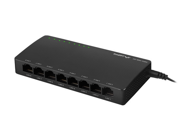 Lanberg DSP2-1008-12V Switch 8 Ports Gigabit Ethernet Schwarz