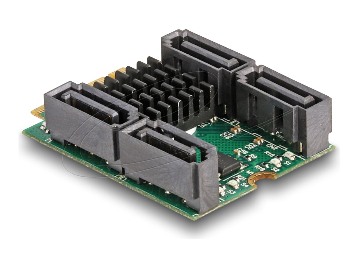 Delock 61062 Schnittstellenadapter M.2 Card zu 4 x SATA 6 Gbit/s Schwarz, Grün
