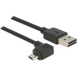 Delock USB-Kabel USB (M) gerade zu Micro-USB Typ B (M) gewinkelt (83854)
