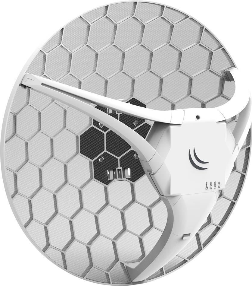 Mikrotik LHG LTE6 kit. Energiequelle: PoE, Eingangsspannung: 12 - 57 V, Stromverbrauch (in Betrieb): 6 W. Breite: 391 mm, Tiefe: 227 mm, Höhe: 391 mm (RBLHGR&R11E-LTE6)