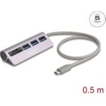 Delock 3 Port USB 5 Gbps Hub inklusive SD und Micro Card Reader mit Type-C (64292)