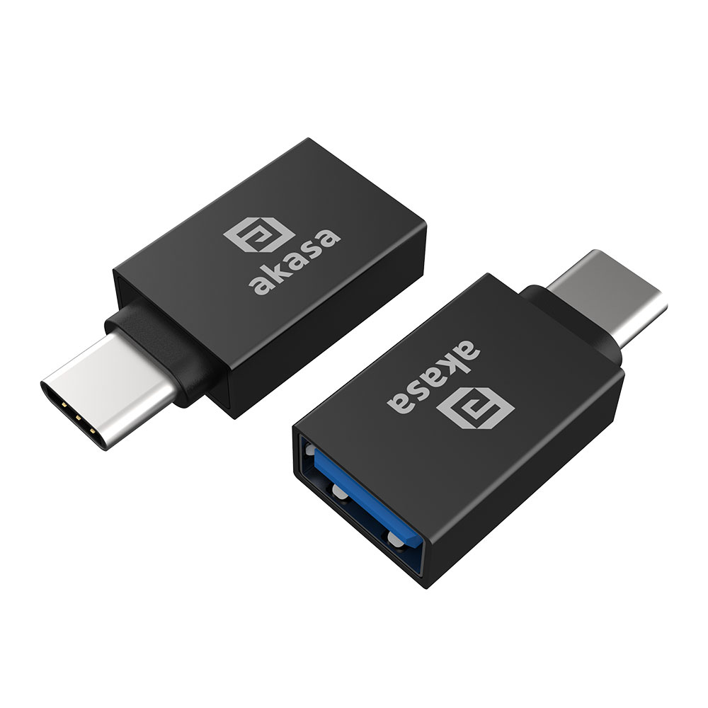 Akasa AK-CBUB62-KT02 USB Type-C auf USB Type-A Adapter 10 Gbit/s Schwarz