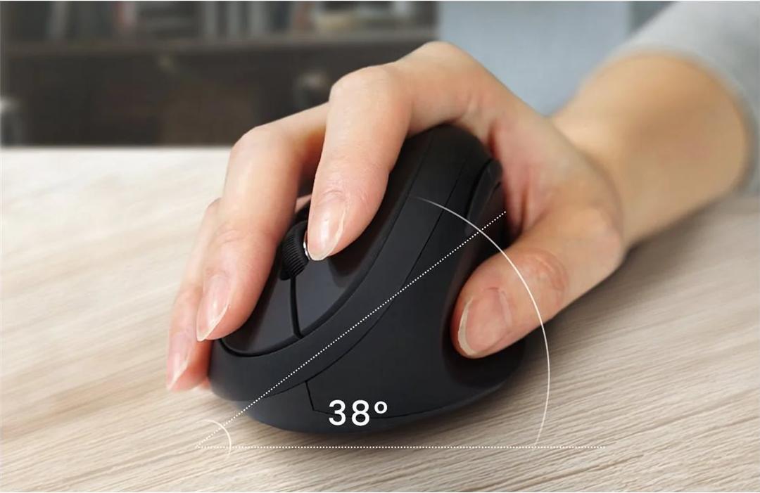 Perixx PERIMICE-719 Ergonomische Vertikal-Maus Kabelgebunden USB Optisch 6 Tasten Größe S Schwarz