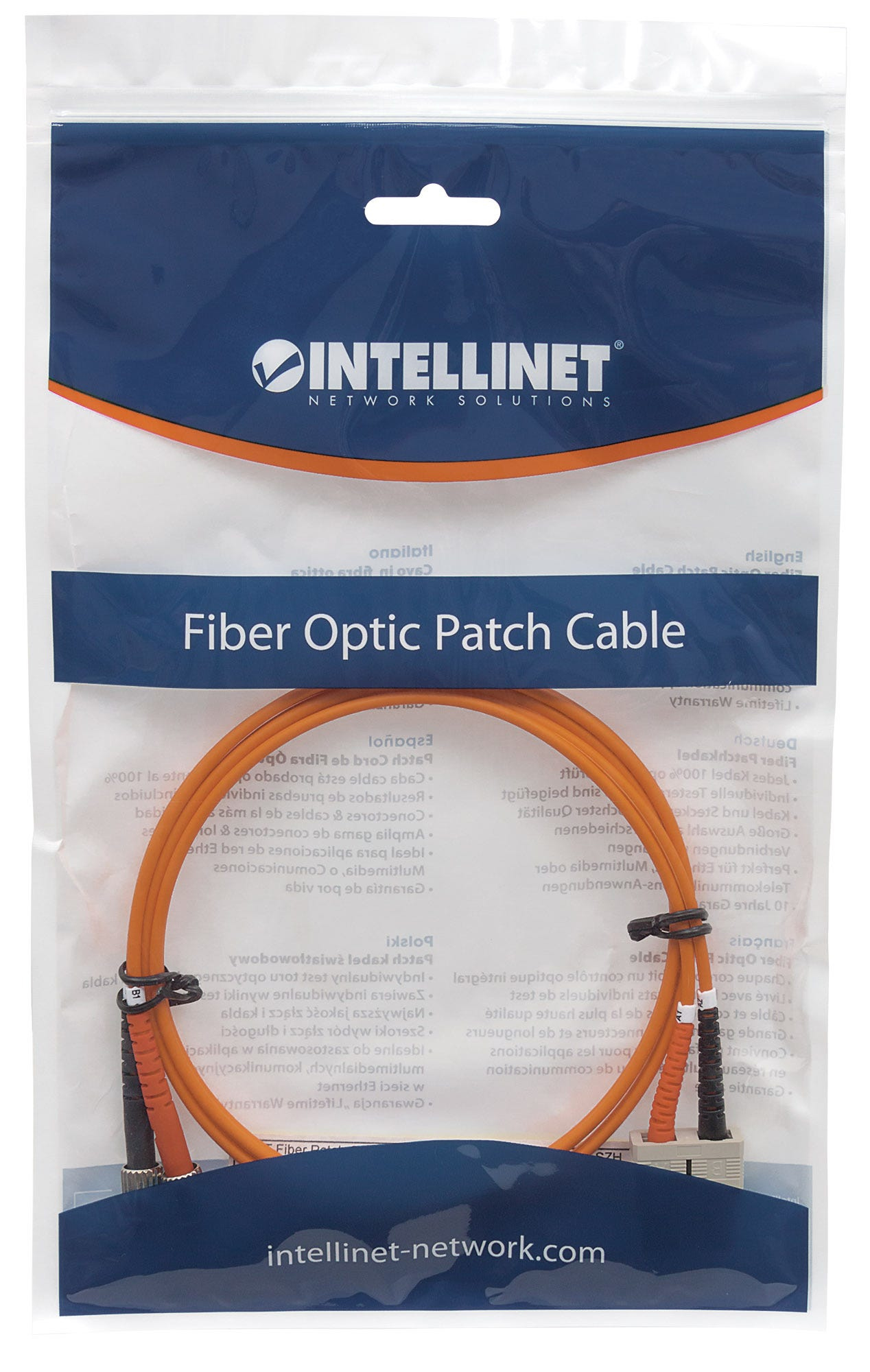 Intellinet LWL Duplex Patchkabel OM1, ST/SC, Multimode 62,5/125 µm, 1 m, Orange