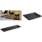 APS Tablett FROSTFIRE, (B)325 x (T)265 mm, silber-schwarz aus Aluminium, mit Antihaftbeschichtung, leiten und - 1 Stück (30501)