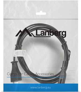 Lanberg CA-C7CA-10CC-0018-BK Stromkabel Schwarz 1,8 m C7-Koppler CEE7/16 (CA-C7CA-10CC-0018-BK)