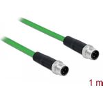 Delock Netzwerkkabel M12 4 Pin D-kodiert Stecker zu Stecker TPU 1 m (85917)