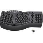 Perixx PERIBOARD-612BDE Bluetooth® Tastatur Deutsch, QWERTZ Schwarz Ergonomisch, Handballenauflage, Multimediatasten (11353)