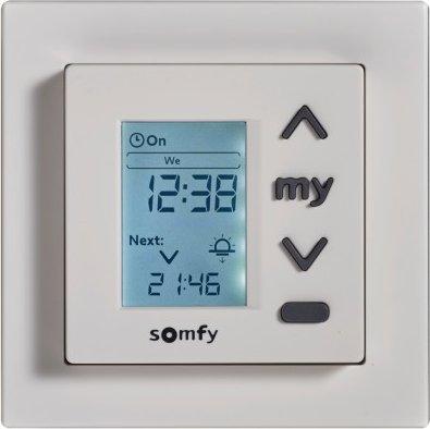 Somfy Chronis Uno 50 Wandtaster Zeitschaltuhr für Rollläden 230V IP20 weiß (1870904) (geöffnet)