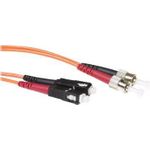 ACT 10 meter LSZH Multimode 62.5/125 OM1 fiber patch cable duplex with ST and SC connectors. St-sc 62.5/125 om1 dup 10.00m (RL2010)