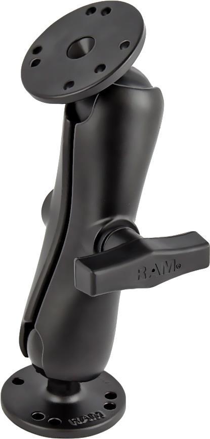 RAM Mounts Aufbau-Set - 2x runde Basisplatte (AMPS), mittlerer Verbindungsarm, C-Kugel (1.5" ), im Polybeutel (RAM-101U)