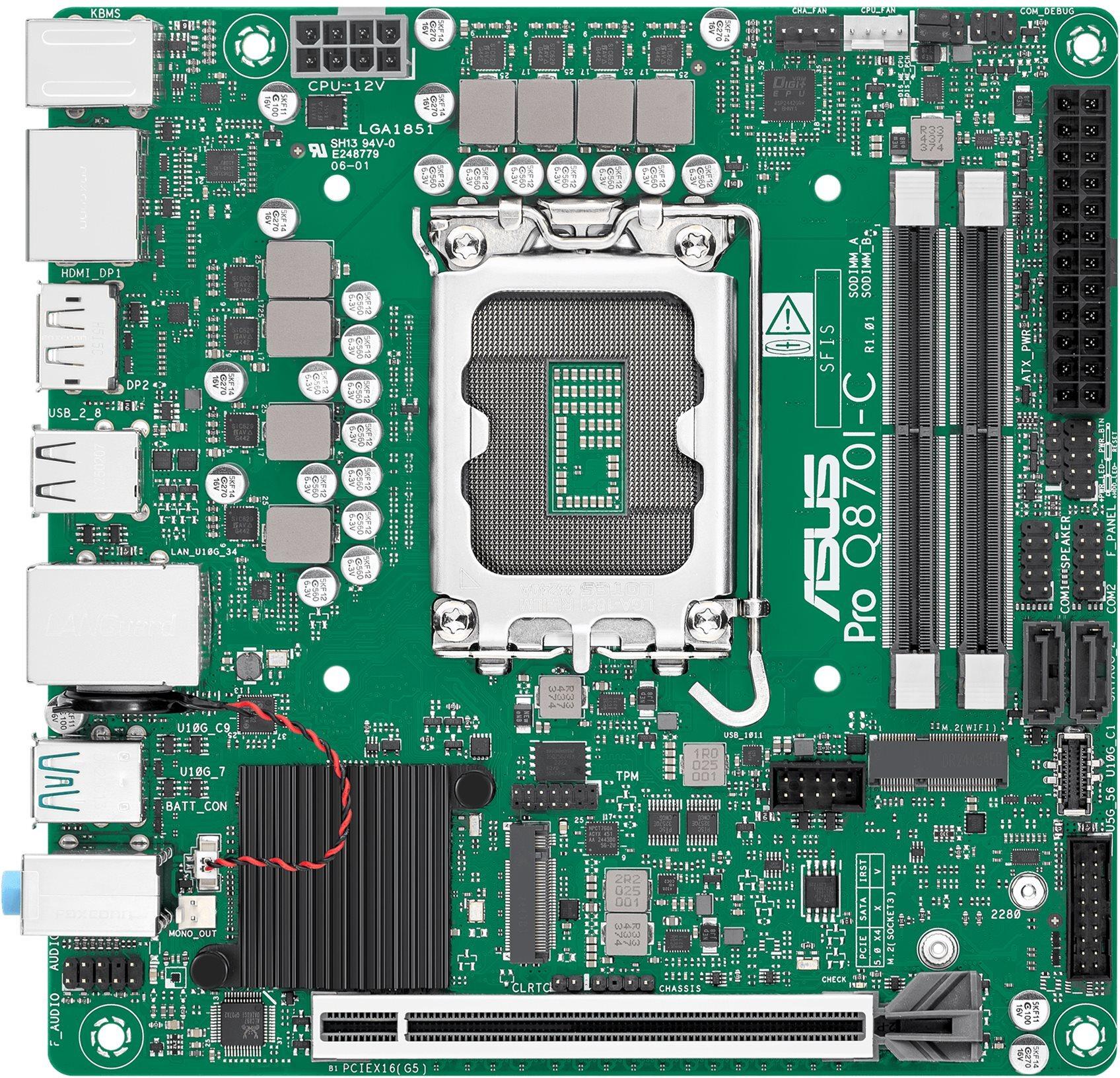 ASUS PRO Q870I-C-CSM 90MB1MPP-M0EAYC Mini-ITX-Mainboard – LGA1851 – Intel Q870 – USB-C 3.2 Gen2 – USB 3.2 Gen1/Gen2 – Gigabit LAN – iGPU-Suppor (90MB1MPP-M0EAYC)