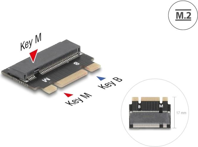 Delock 64342 - Adapter M.2 Key B+M Stecker> M Slot (64342)