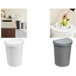 plast team Abfalleimer SEATTLE, 25 Liter, silber Material: PP, Deckel besteht aus 2 Teilen: 1 kleiner - 1 Stück (13580802)