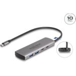 Delock USB 10 Gbps 2 Port Typ-A+ 2 Type-C Hub mit Anschluss und (64299)