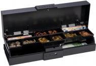 ANKER SCCneo, anthrazit Kassenlade, Klappdeckel, Divers (Eigenschaften/Merkmale), Einsatz: 4 Scheinfächer, 8 Münzfächer, 2 pos. Schloß, gleiche Schließung, Schlossverriegelung, Maße, B 459mm, H 100mm, T 155mm, Zubehör, Optionales Zubehör, separat bestellen: Schnittstellenkabel, Basis, Farbe, Farbe: anthrazit (16104.321-0120)