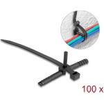 Delock Kabelbinder mit Dübel L 150 x B schwarz 100 Stück (18914)