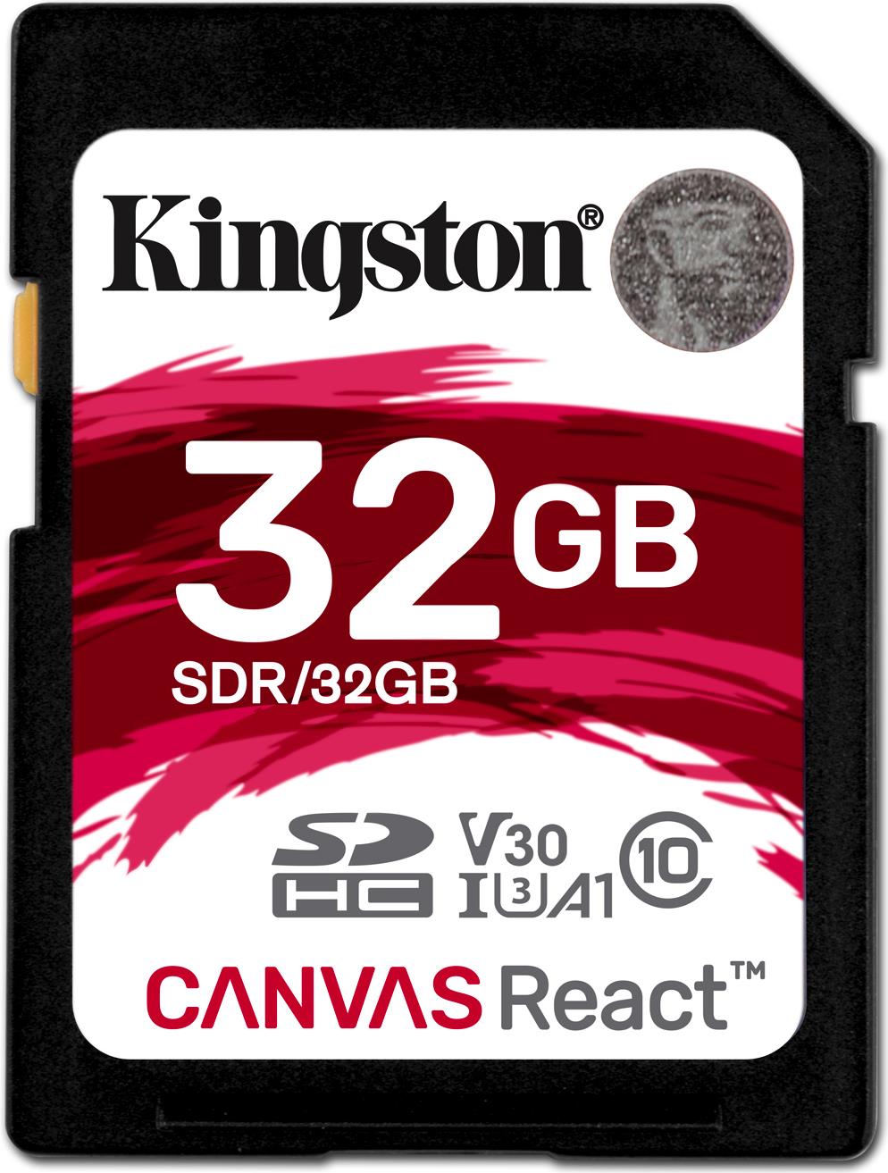 Kingston Technology SD Canvas React 32GB SDHC UHS-I Klasse 10 Speicherkarte (SDR/32GB)