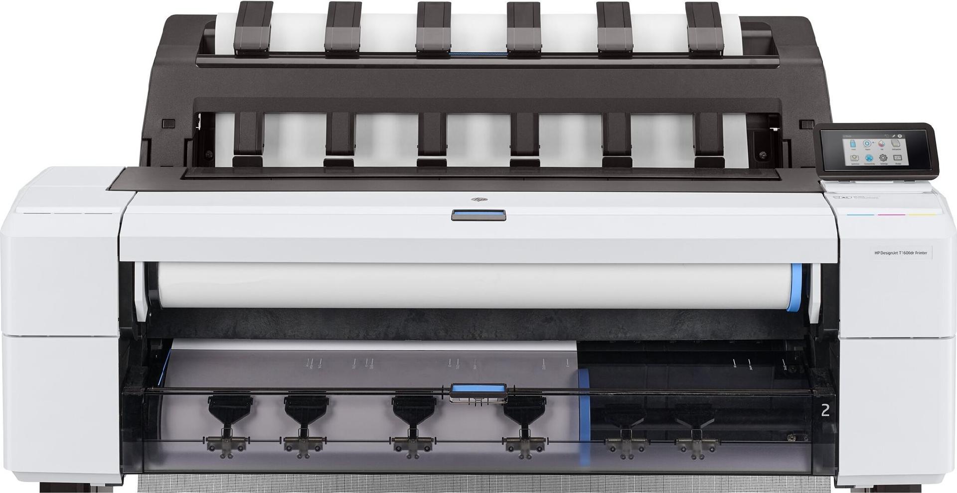 HP DesignJet T1600dr 36" Großformatdrucker Tintenstrahl 2400 x 1200 dpi 2 Rollen Gigabit LAN Schwarz, Weiß