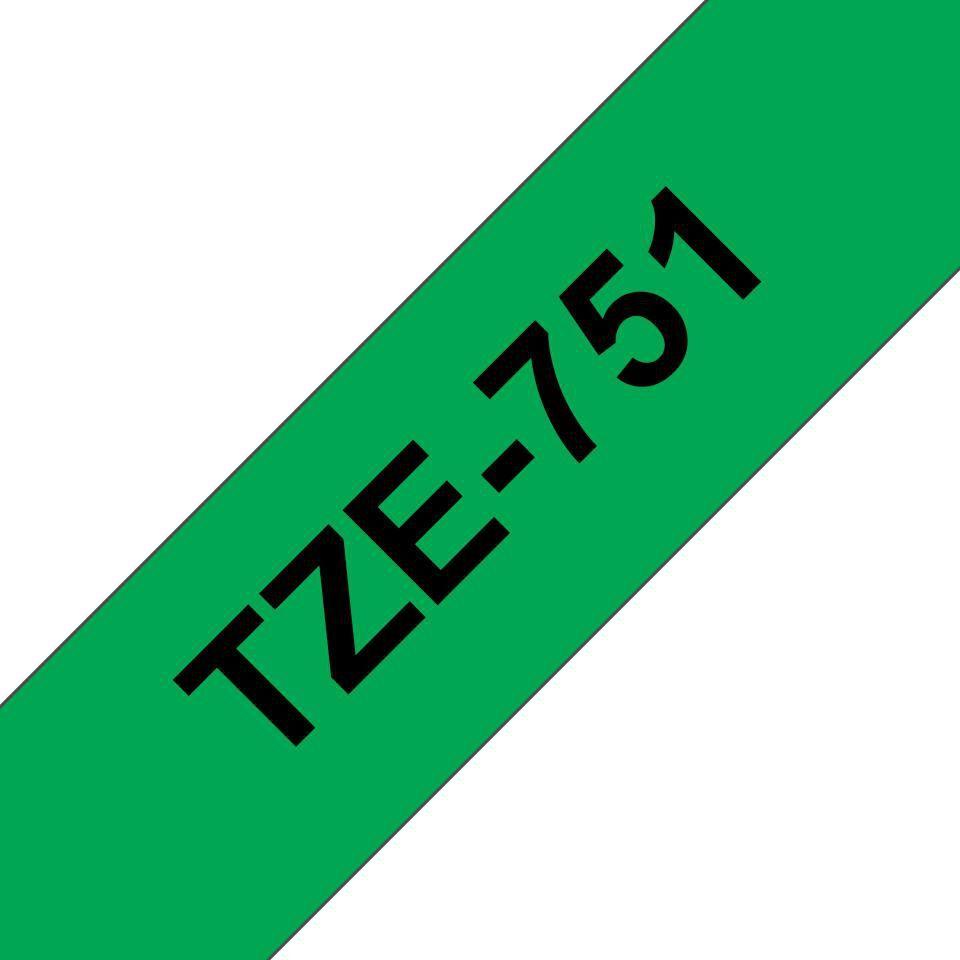 Brother LABEL 24MM BLACK N GREEN (TZE-751)